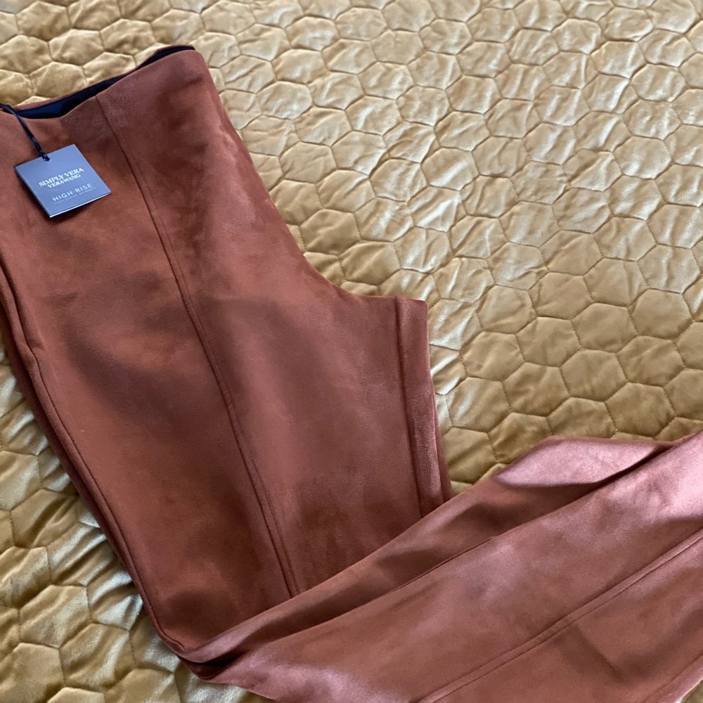 Camel Faux Suede Leggings